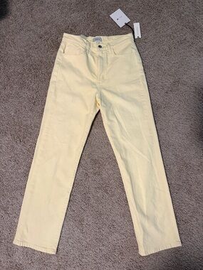Joe's Jeans Straight Leg Jeans - Pale Yellow